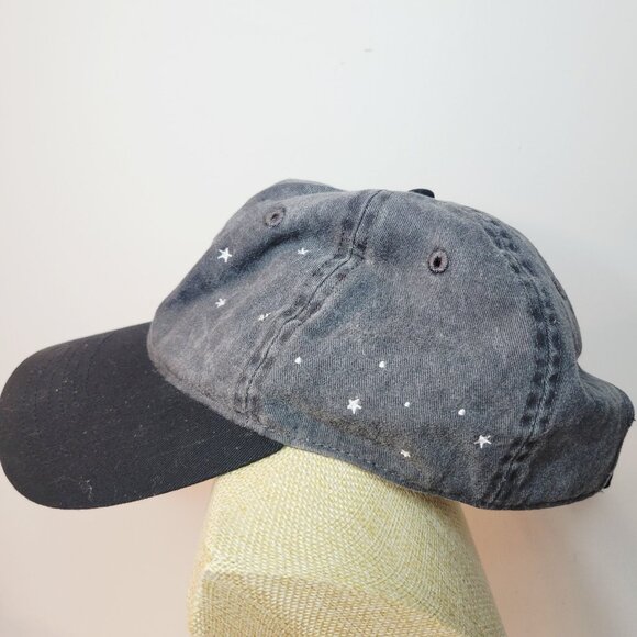 Black Embroider Sun Moon Stars Celestial Mighty Fine Baseball Hat Cap Adjustable - Picture 3 of 5